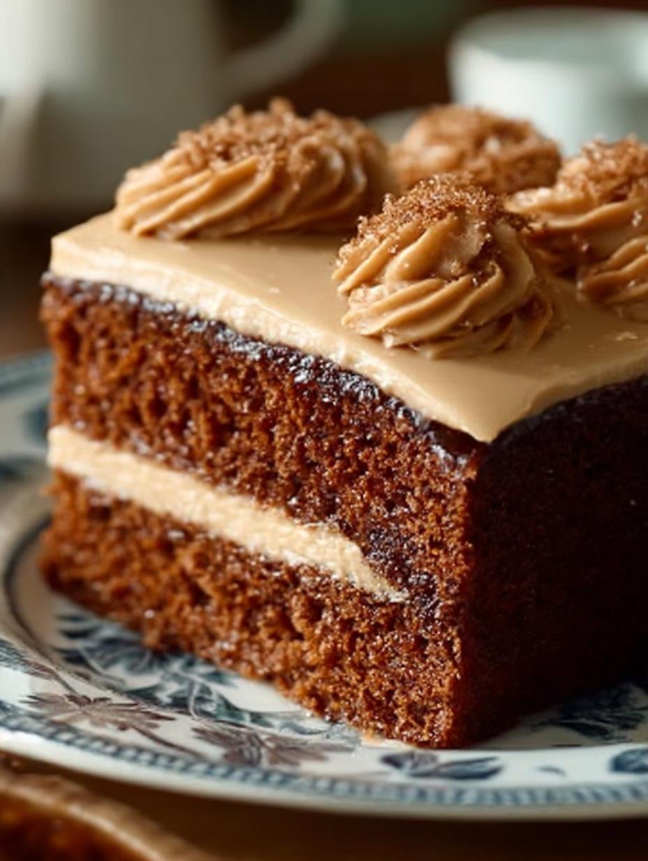 Gingerbread Cake with Sweet Molasses Frosting Delight
