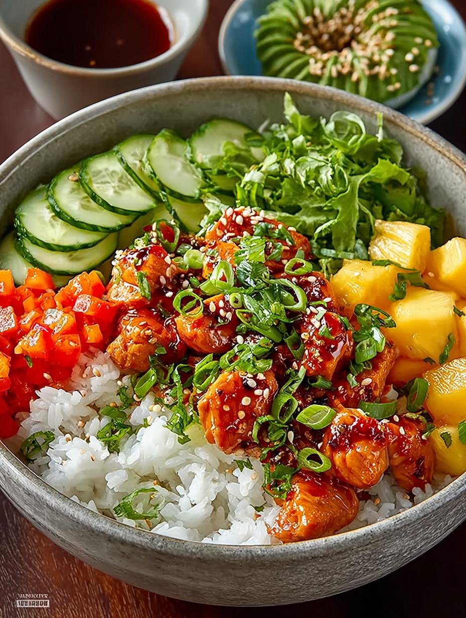 Hawaiian Inspired Chicken Poke Bowl Bursting with Flavor
