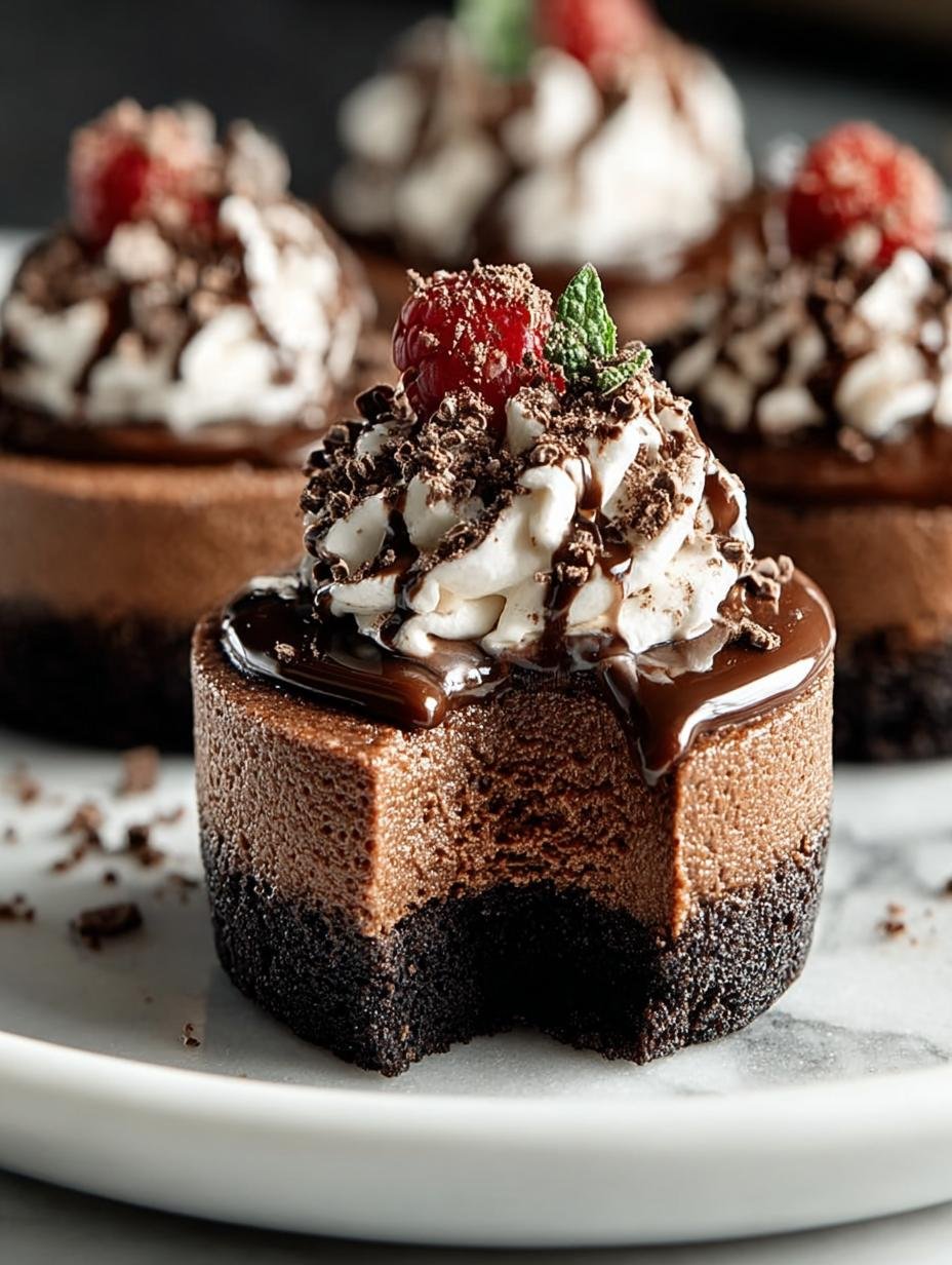 Mini Triple Chocolate Cheesecakes: A Decadent Delight - Mini Triple Chocolate Cheesecakes - additional detail