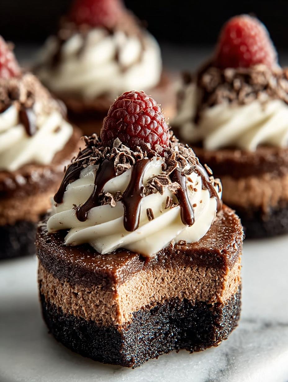 Mini Triple Chocolate Cheesecakes