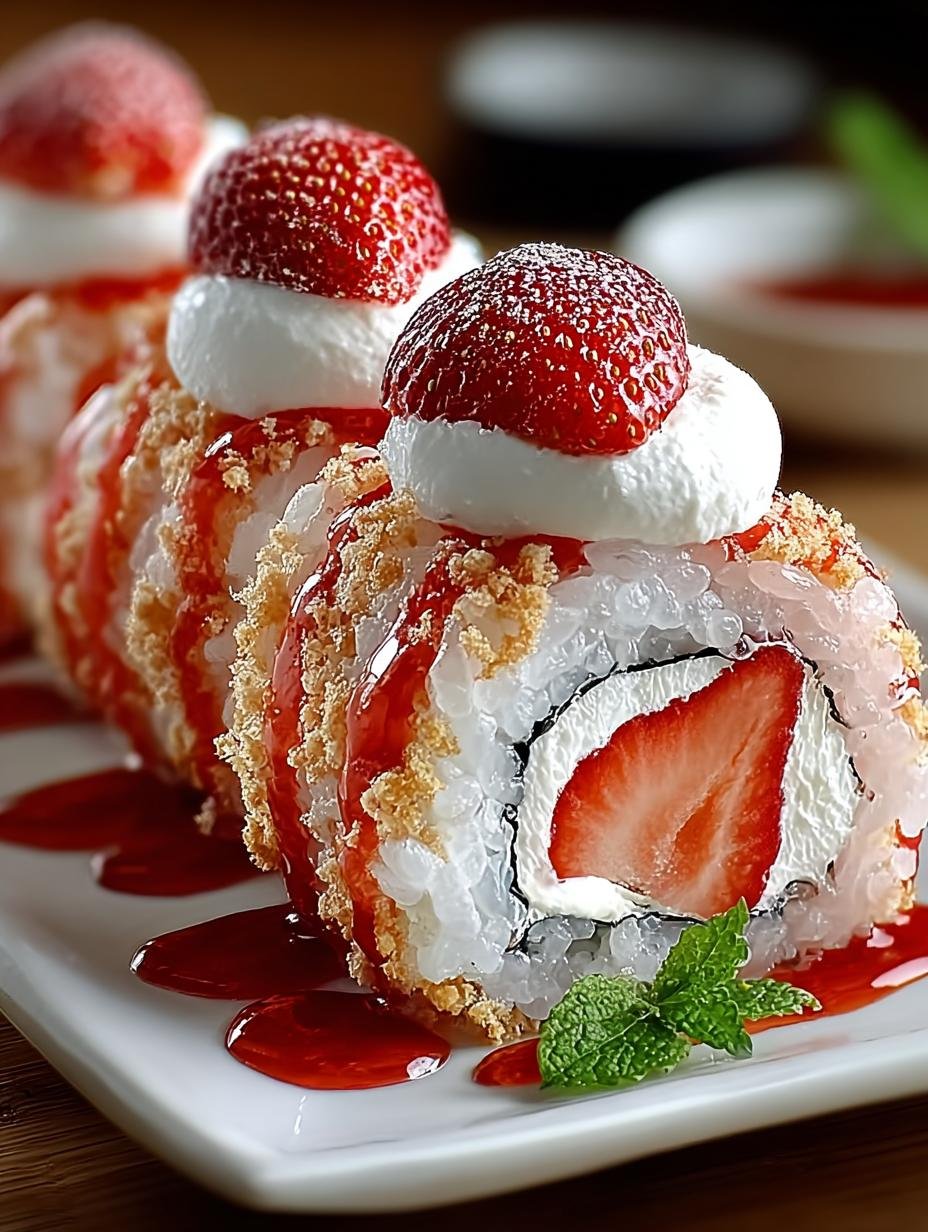 Delightful Strawberry Shortcake Sushi Roll Recipe - Strawberry Shortcake Sushi Roll - main visual representation