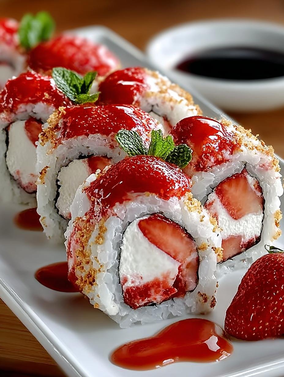 Delightful Strawberry Shortcake Sushi Roll Recipe - Strawberry Shortcake Sushi Roll - additional detail