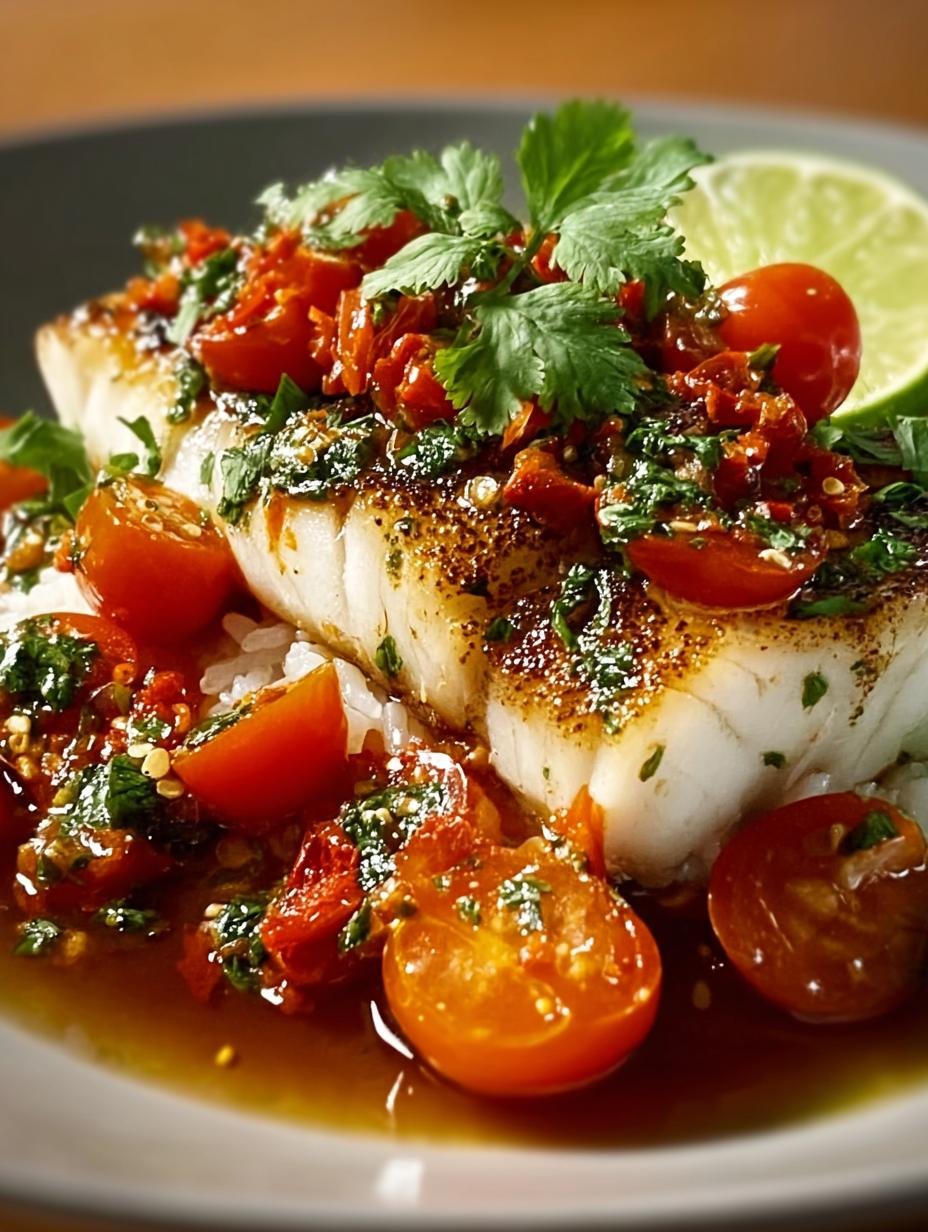 Tomato Poached Fish with 5 Bold Flavors for Dinner