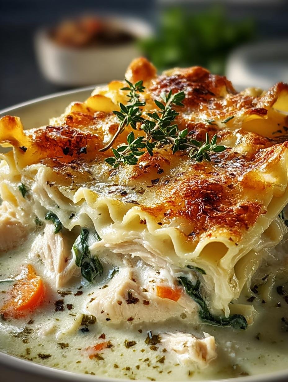 White Chicken Lasagna Soup