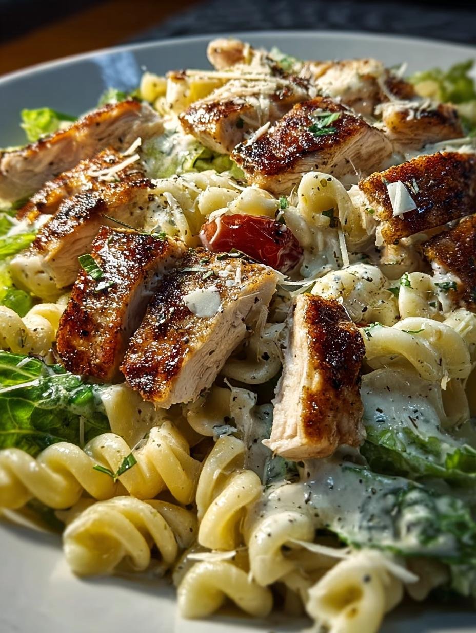 Refreshing Chicken Caesar Pasta Salad for Summer and Beyond - Chicken Caesar Pasta Salad - main visual representation