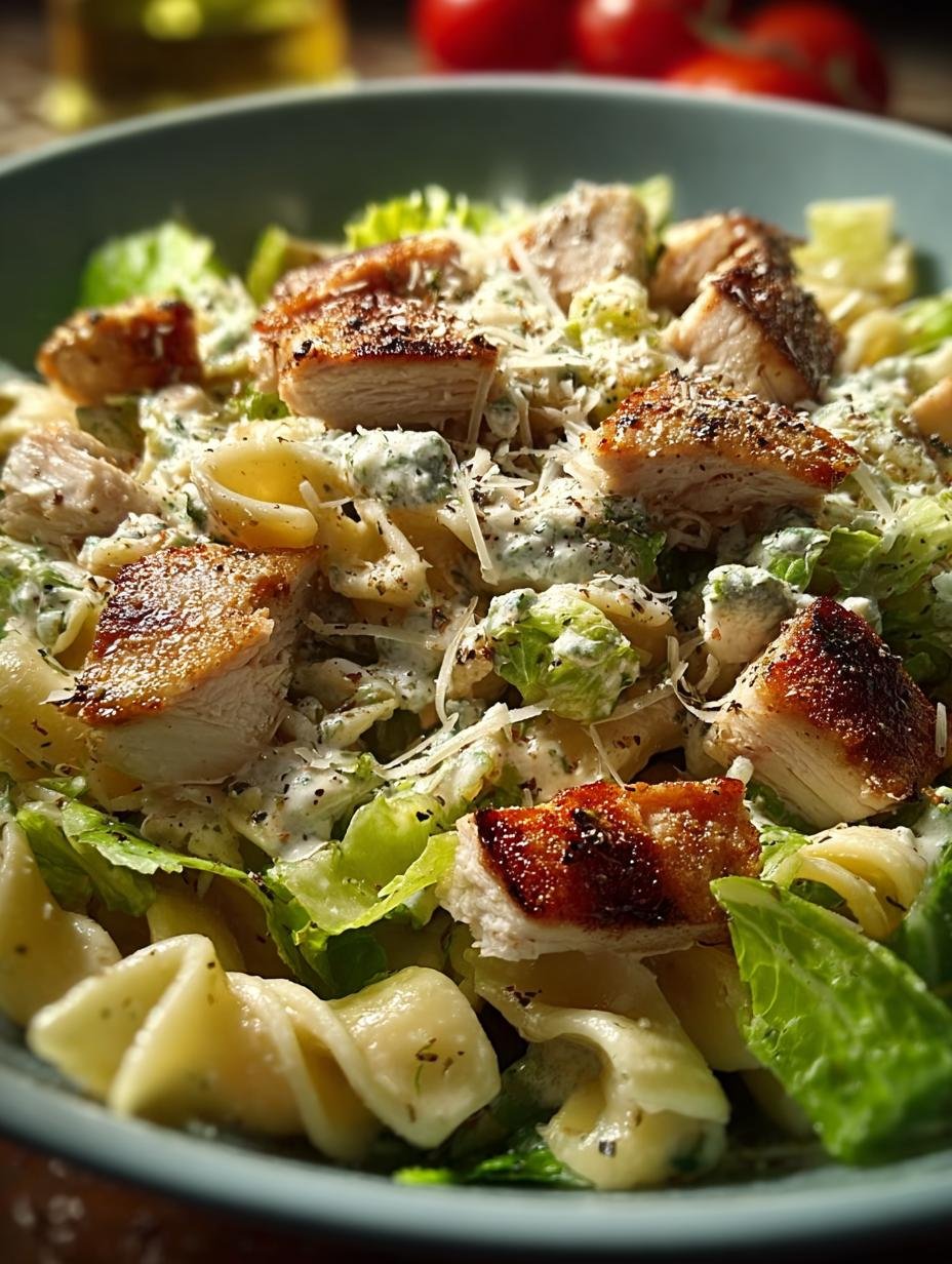 Refreshing Chicken Caesar Pasta Salad for Summer and Beyond - Chicken Caesar Pasta Salad - additional detail