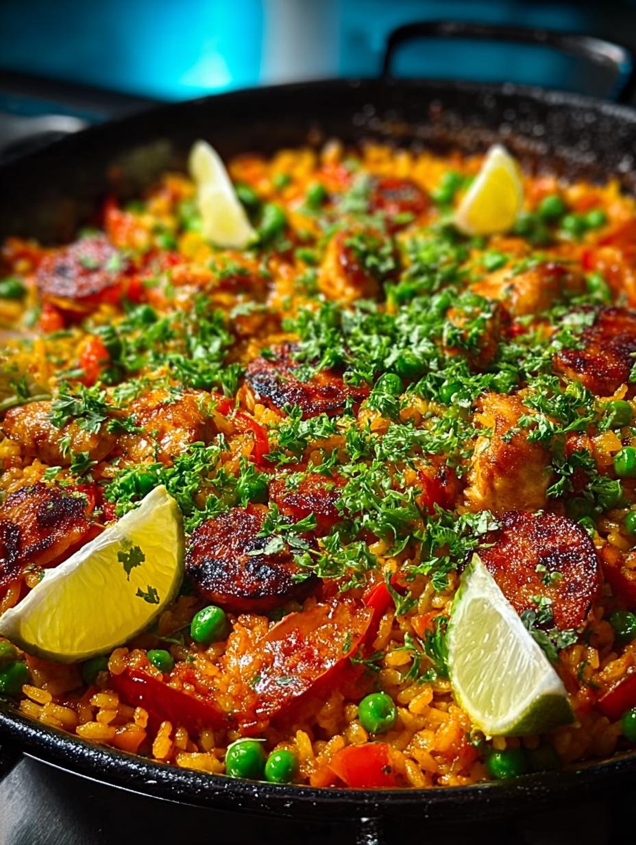 Flavorful Chicken Chorizo Paella Recipe for Dinner - Chicken Chorizo Paella - main visual representation