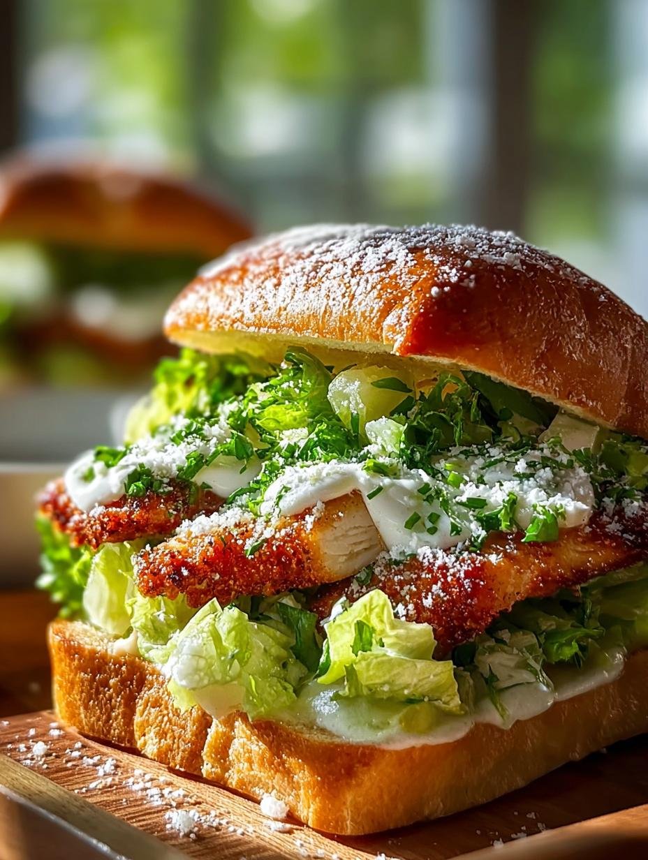 Delicious Crispy Chicken Caesar Sandwich Recipe - Crispy Chicken Caesar Sandwich - main visual representation