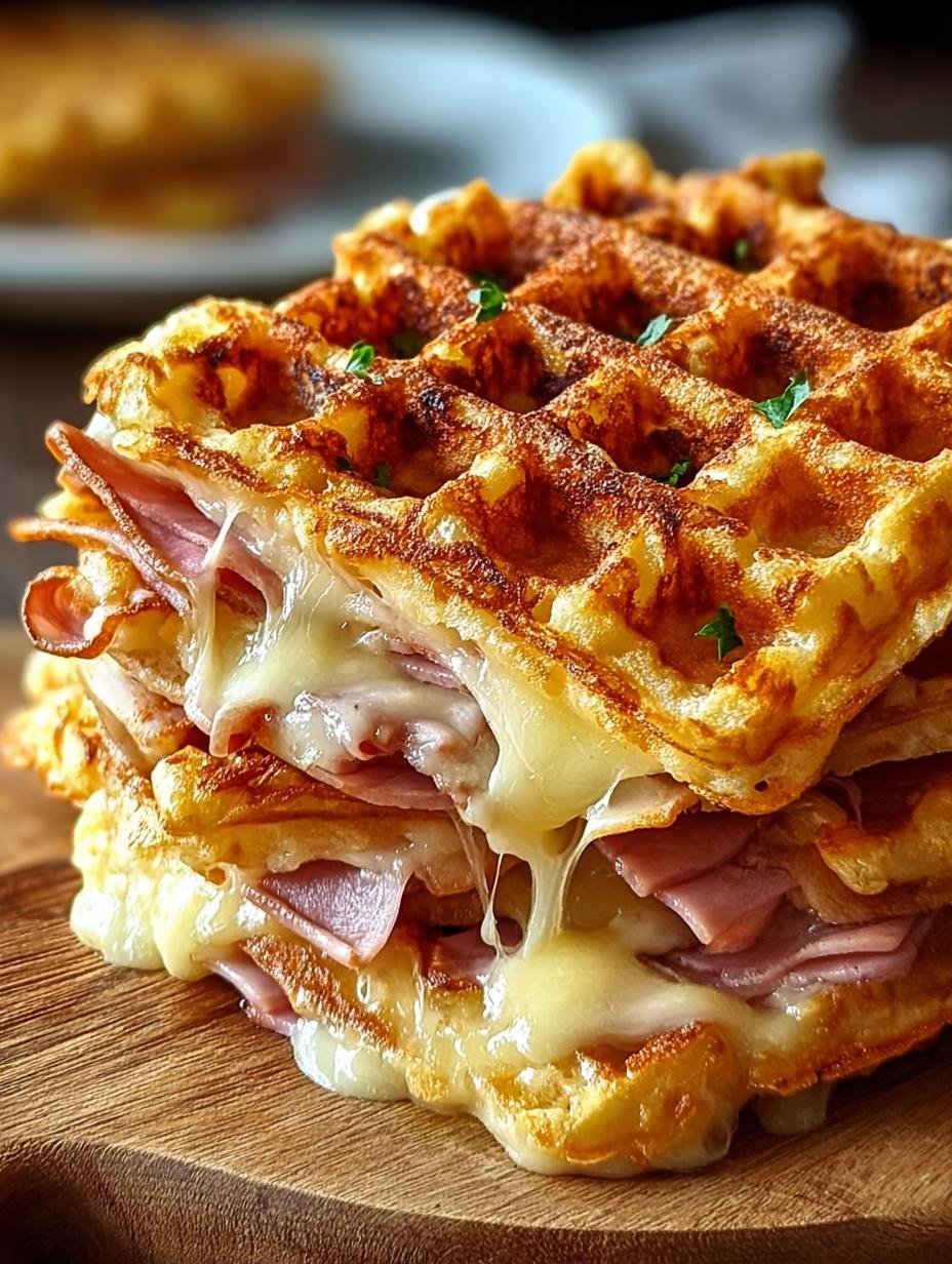 Crunchy Ham Cheese Chaffles: 4 Quick Keto Delights - Crunchy Ham Cheese Chaffles - additional detail