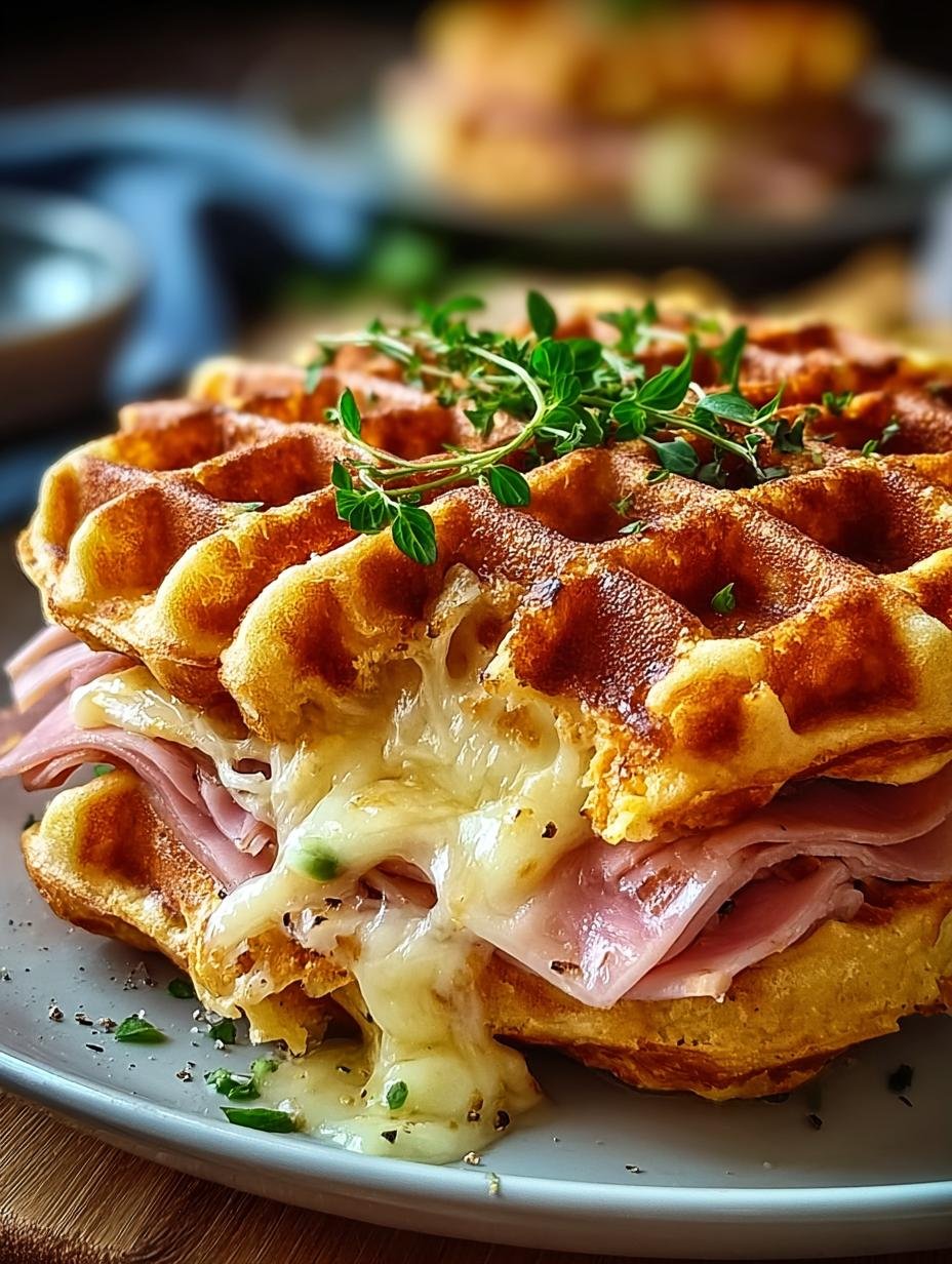 Crunchy Ham Cheese Chaffles: 4 Quick Keto Delights