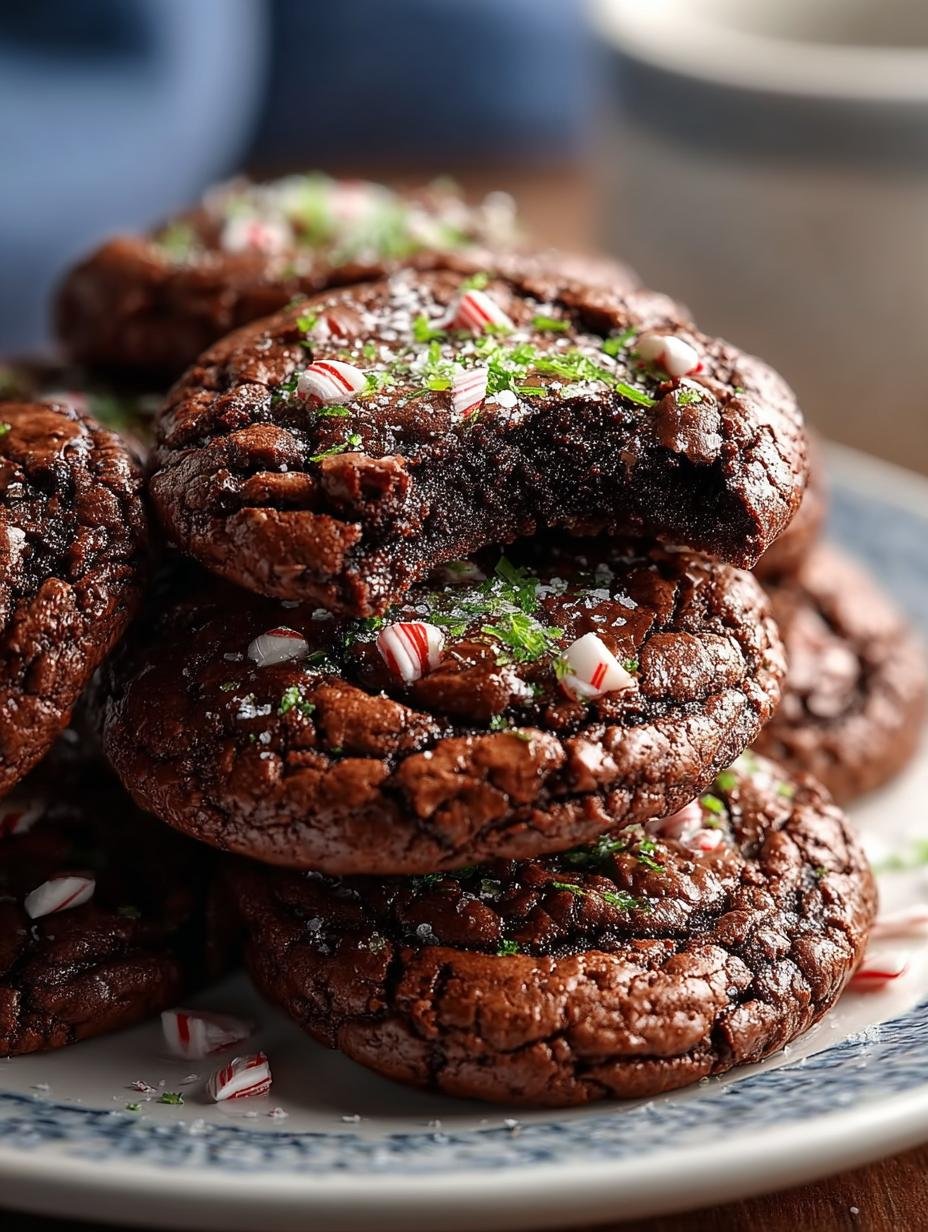 Peppermint Brownie Cookies For