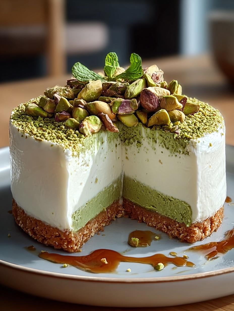 Guilt-Free Pistachio Cheesecake That Wows Guests - Pistachio Cheesecake - main visual representation