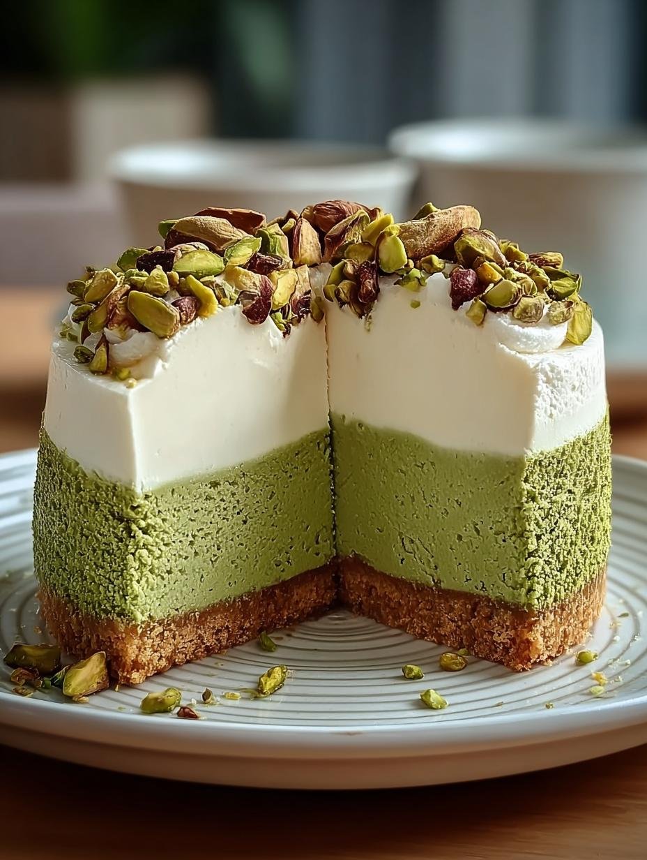 Guilt-Free Pistachio Cheesecake That Wows Guests - Pistachio Cheesecake - additional detail