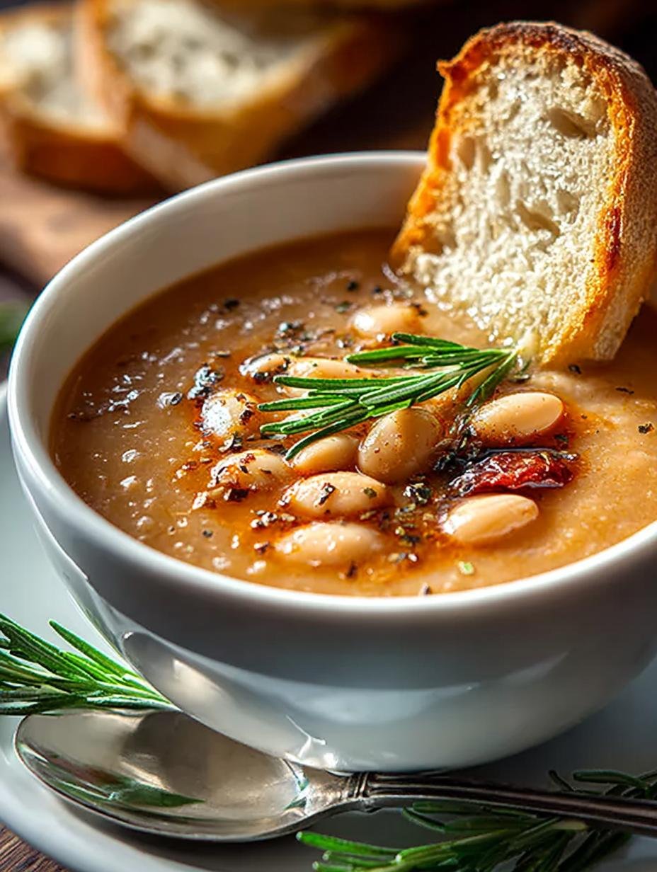 Delicious Rosemary Roasted Garlic Bean Soup Recipe