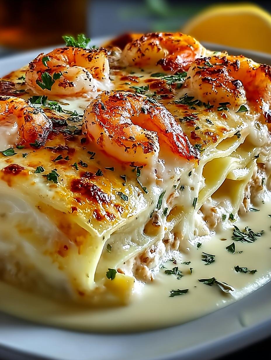 Delicious Shrimp Crab Alfredo Lasagna to Savor