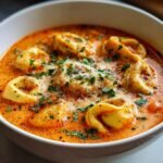 Cheesy Tomato Tortellini Soup