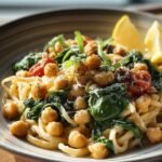 Chickpea Pasta with Spinach