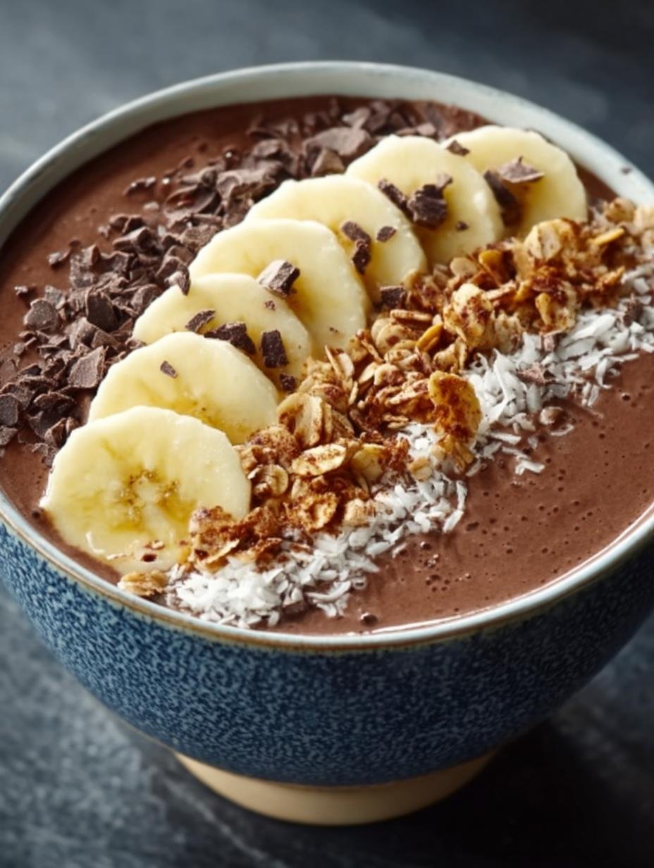 Delicious Chocolate Banana Smoothie Bowl Recipe - Chocolate Banana Smoothie Bowl - main visual representation