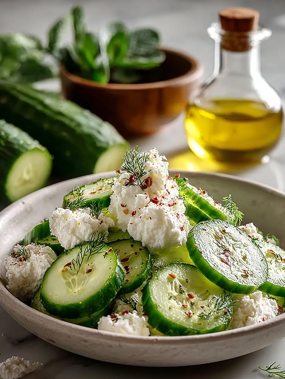 Delicious Cottage Cheese Cucumber Salad for Summer - Cottage Cheese Cucumber Salad - additional detail