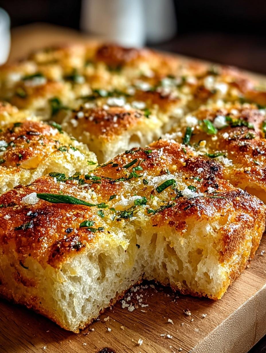 Crispy Cheesy Garlic Parmesan Focaccia Bread Recipe - Crispy Cheesy Garlic Parmesan - additional detail