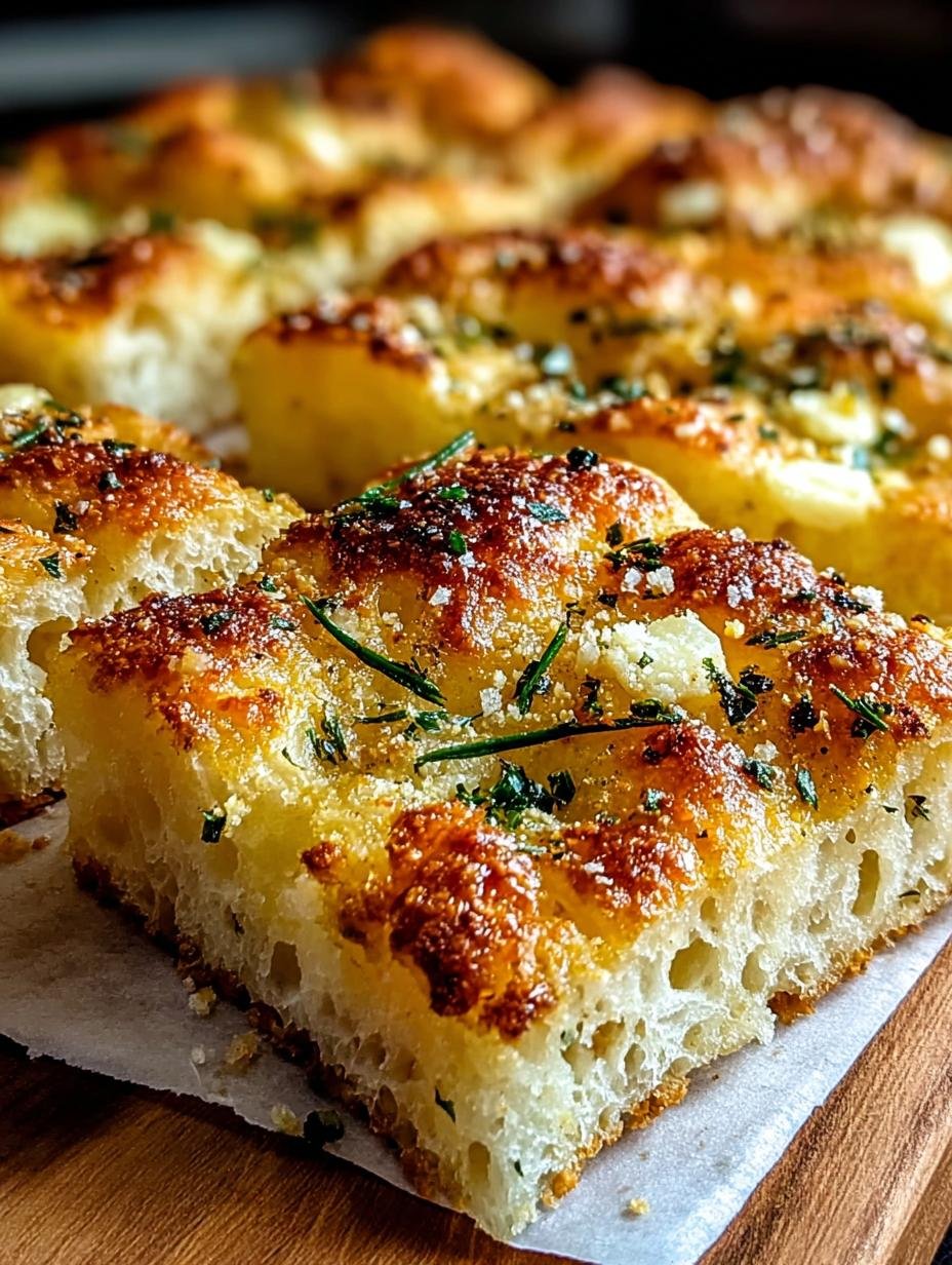 Crispy Cheesy Garlic Parmesan Focaccia Bread Recipe