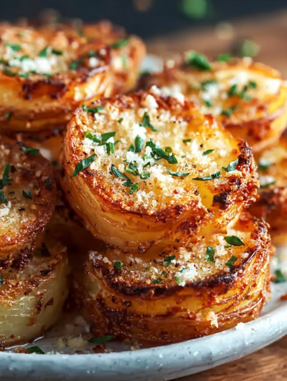 Crispy Roasted Garlic Parmesan: 12 Irresistible Potato Stacks - Crispy Roasted Garlic Parmesan - additional detail
