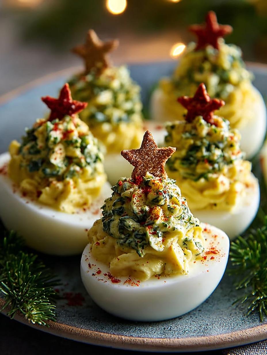 Delicious Deviled Egg Christmas Trees for Festive Cheer