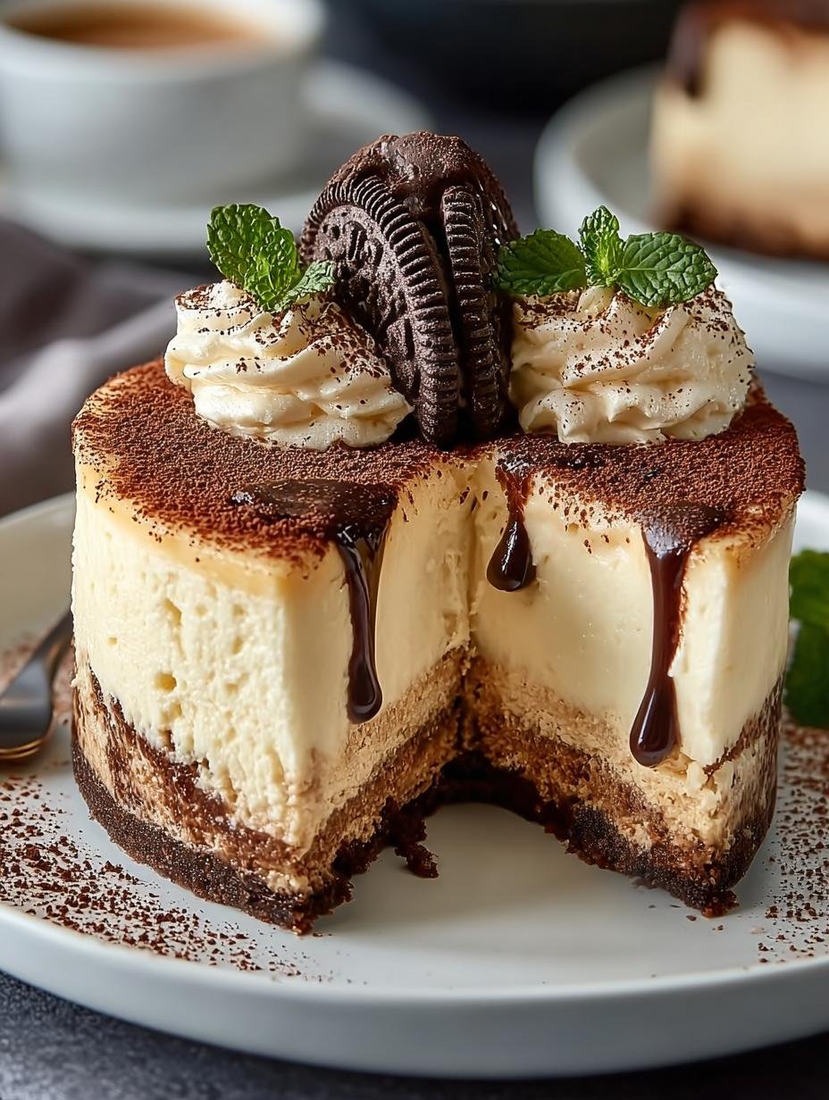 Decadent Kahlua Cheesecake with Oreo Crust to Savor - Kahlua Cheesecake - main visual representation