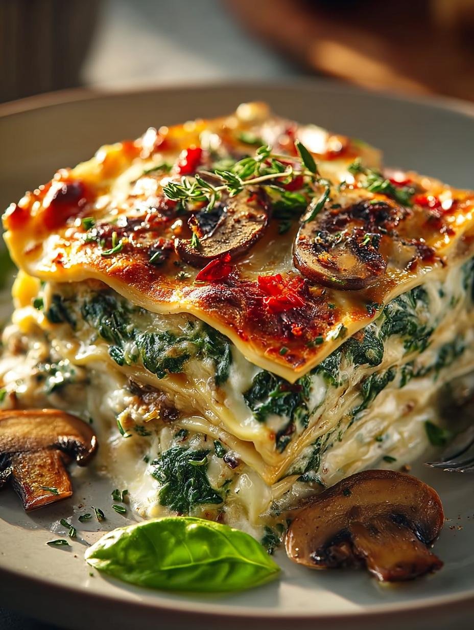 Mushroom Spinach Lasagna Vegetarian: 5 Comforting Layers