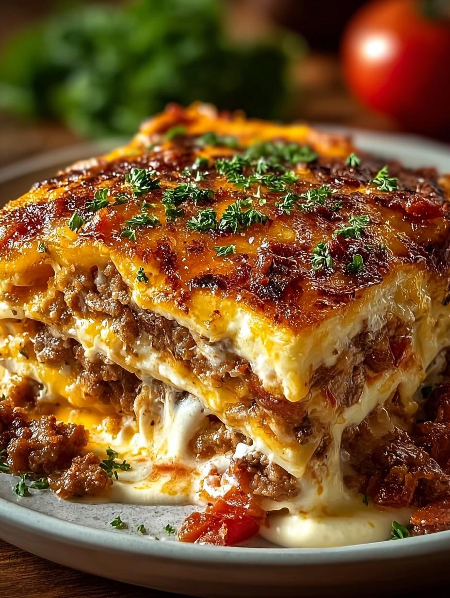 Savory Parmesan Garlic Bacon Cheeseburger Delight - Parmesan Garlic Bacon Cheeseburger - additional detail