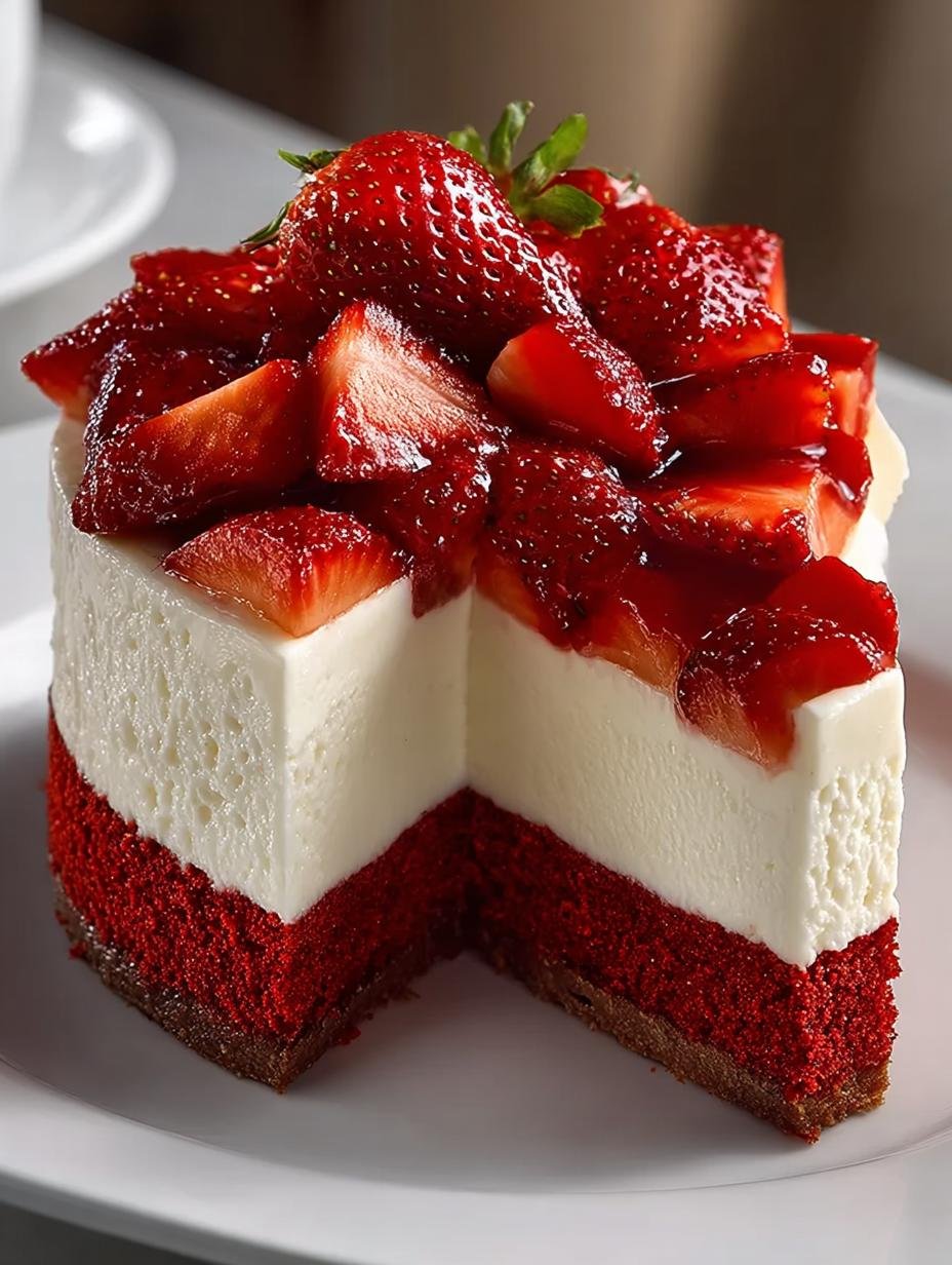 Red Velvet Strawberry Cheesecake: 12 Irresistible Layers - Red Velvet Strawberry Cheesecake - additional detail