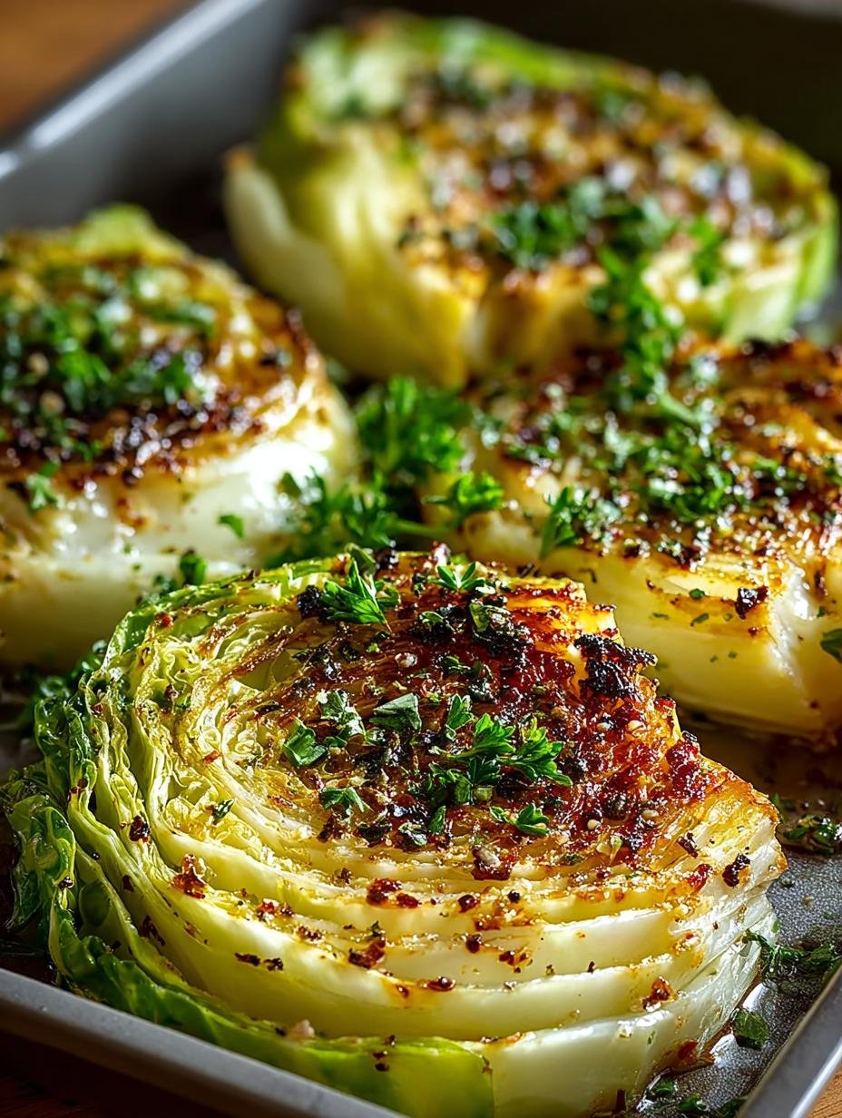 Savory Garlic Butter Roasted Cabbage Steaks Delight - Savory Garlic Butter Roasted - main visual representation