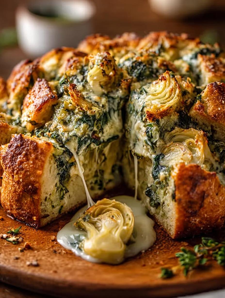Spinach Artichoke Pull Apart: 7 Cheesy Comfort Food Bites - Spinach Artichoke Pull Apart - main visual representation