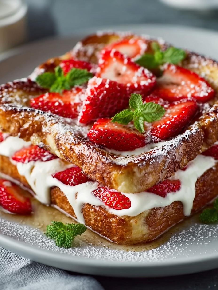Delicious Strawberries Cream French Toast for Brunch - Strawberries Cream French Toast - main visual representation