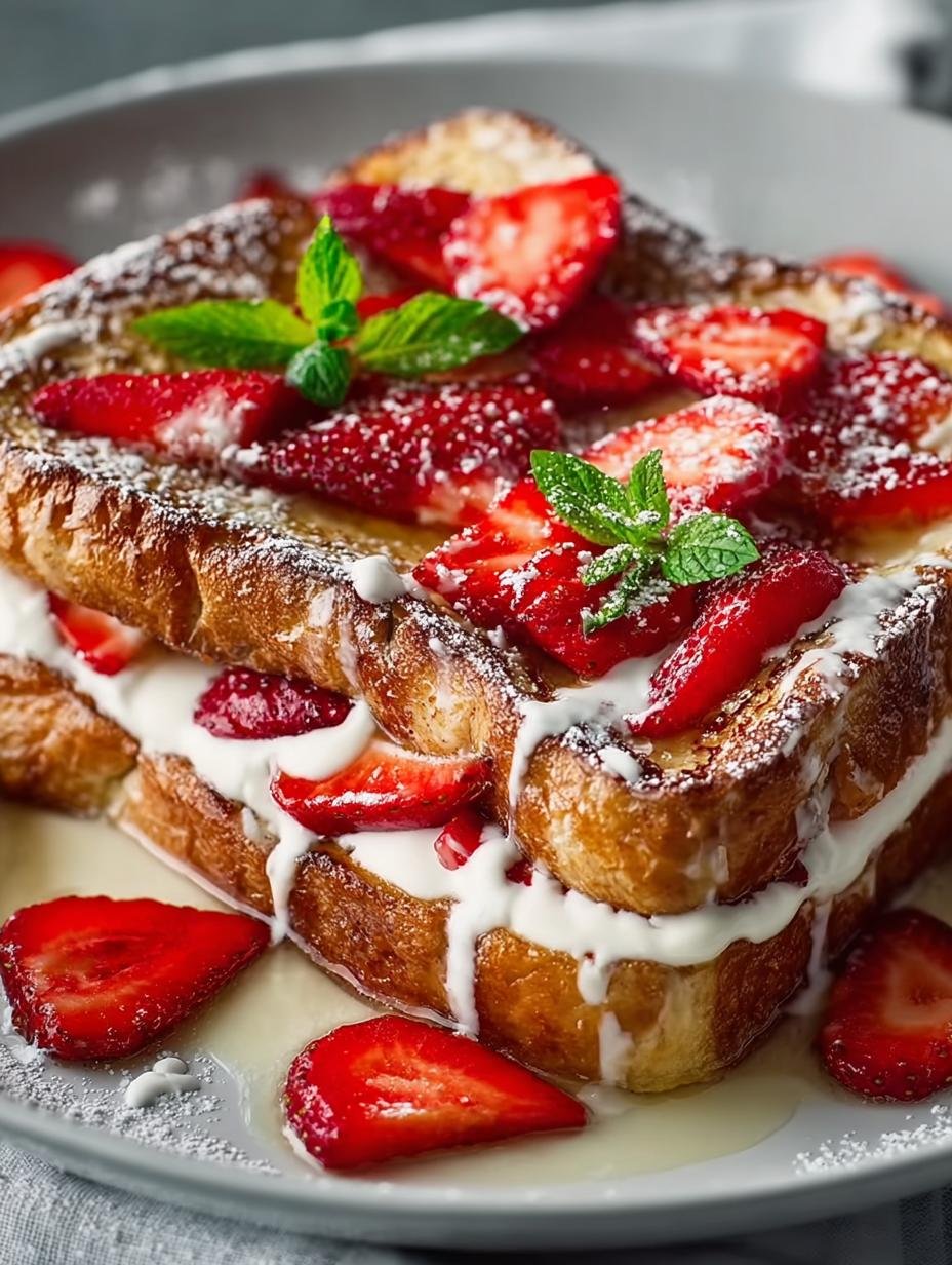 Delicious Strawberries Cream French Toast for Brunch