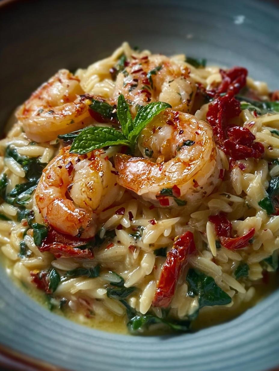 Creamy Tuscan Shrimp Orzo: A Delightful One-Pot Meal