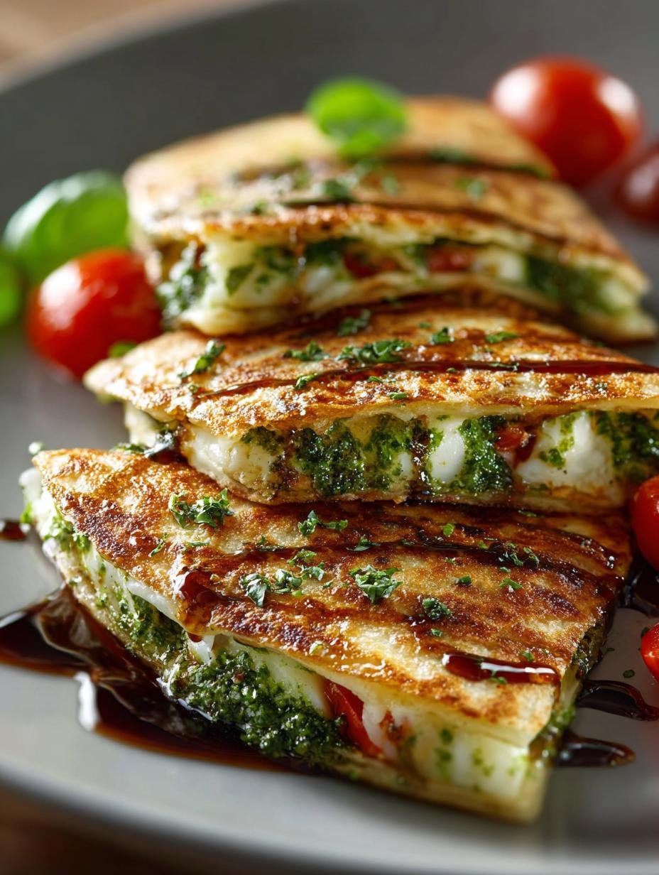 Delicious Caprese Pesto Quesadillas Balsamic Recipe - Caprese Pesto Quesadillas Balsamic - main visual representation