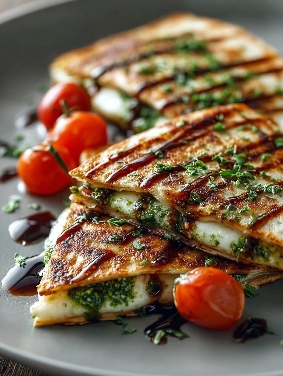 Delicious Caprese Pesto Quesadillas Balsamic Recipe - Caprese Pesto Quesadillas Balsamic - additional detail