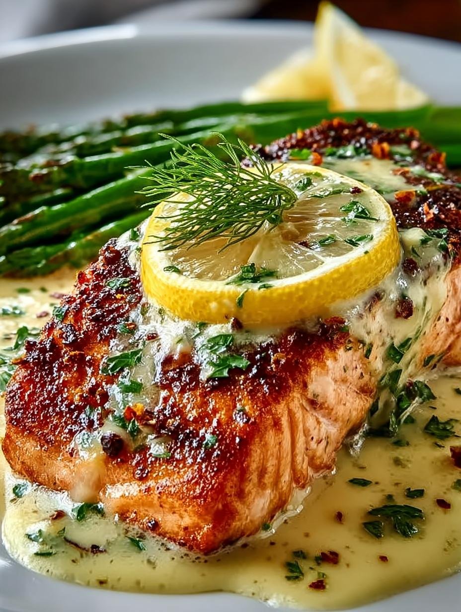 Creamy Baked Salmon with Lemon Butter Sauce Delight - Creamy Baked Salmon with - main visual representation
