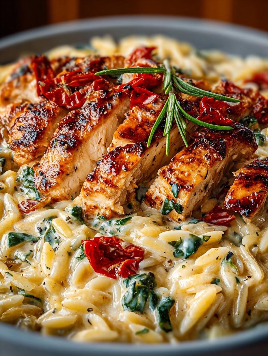 Irresistible Creamy Tuscan Chicken Orzo for Dinner - Creamy Tuscan Chicken Orzo - main visual representation