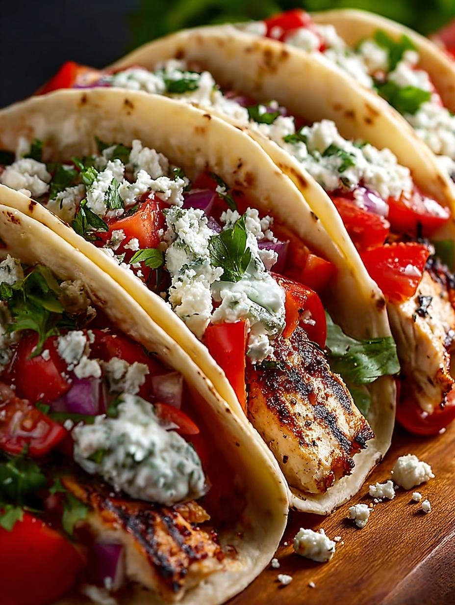 Greek Chicken Tacos with