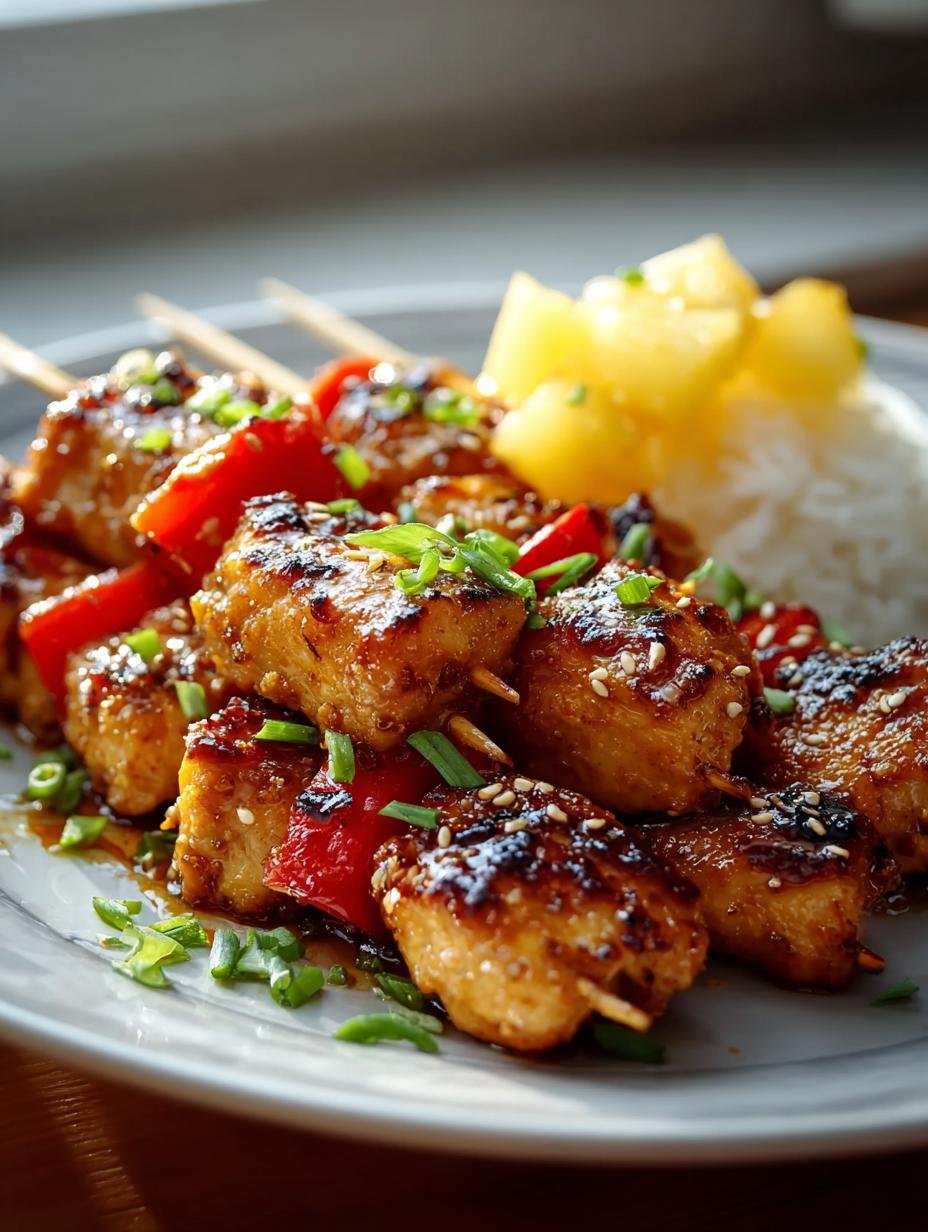 Delicious Honey Garlic Chicken Pineapple Skewers - Honey Garlic Chicken Pineapple - main visual representation