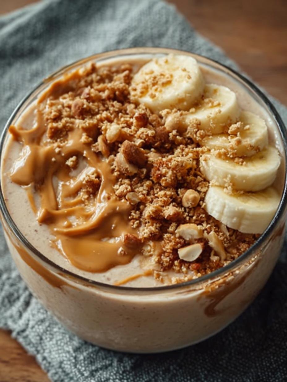 Delicious Peanut Butter Banana Smoothie Bowl Recipe - Peanut Butter Banana Smoothie - additional detail