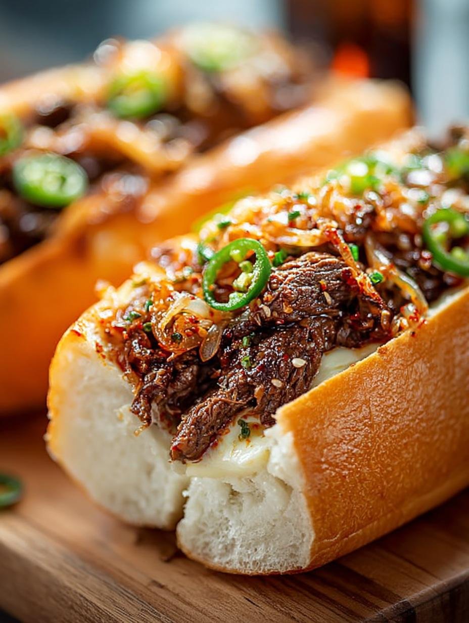Bold Spicy Kimchi Bulgogi Cheesesteak You'll Love - Spicy Kimchi Bulgogi Cheesesteak - main visual representation